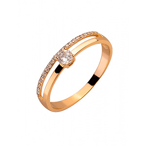 Золота каблучка з цирконієм куб. (01-200364855) фотографія