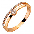 Золота каблучка з цирконієм куб. 01-200364855 фотографія 1