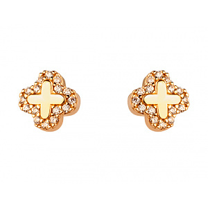 Золотые серьги с цирконием куб. (01-200443855) фотография