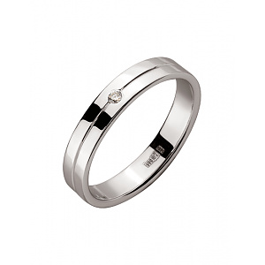 Золота обручка з діамантом (01-200510755) фотографія