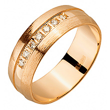 Золота обручка з діамантами (01-200569555)