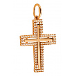 Золотий хрестик з цирконієм куб. 01-200590055 фотографія 1