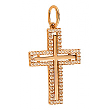 Золотий хрестик з цирконієм куб. (01-200590055)