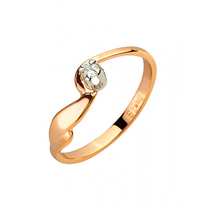 Золота каблучка з діамантом (01-200606455) фотографія