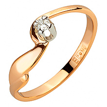 Золота каблучка з діамантом (01-200606455)