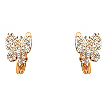 Золотые серьги с фианитом (цирконием куб.) (01-200740155)