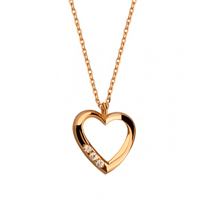 Золоте кольє з фіанітом (цирконієм куб.) (01-200769655) фотографія