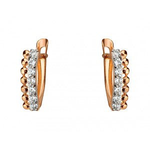 Золоті сережки з фіанітом (цирконієм куб.) (01-200785655) фотографія