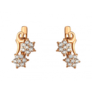 Золоті сережки з фіанітом (цирконієм куб.) (01-200841755) фотографія