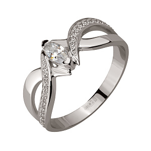 Золотое кольцо с камнями Swarovski (2б_к-155) фотография