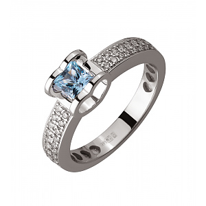 Золотое кольцо с бриллиантами и топазом (2б_к-199) фотография