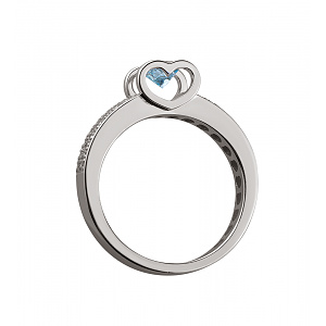 Золотое кольцо с бриллиантами и топазом (2б_к-199) фотография