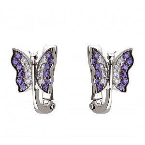 Золоті сережки з камінням Swarovski (11б_с-050) фотографія