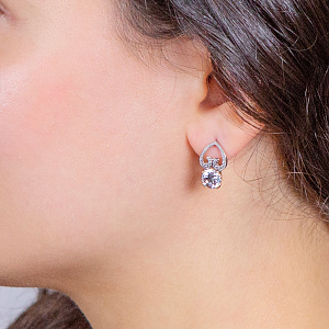 Золотые серьги с фианитами (8б_с-098) фотография