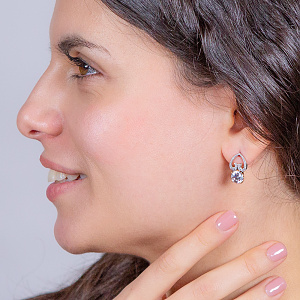 Золотые серьги с фианитами (8б_с-098) фотография