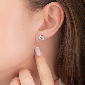 Золоті сережки з фіанітами  та  цирконіями (2б_с-234) фотографія