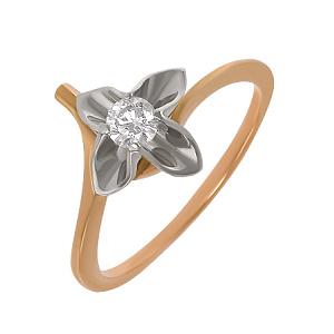 Золотое кольцо с бриллиантом (4б_к-022) картинка Золотое кольцо с бриллиантом (4б_к-022) фотография