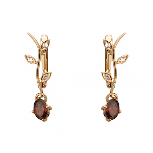 Золотые серьги с гранатами (01-18344056) фотография