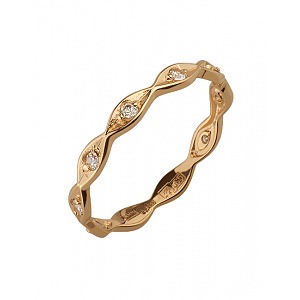 Золотое кольцо с цирконием куб. (01-18375456) фотография