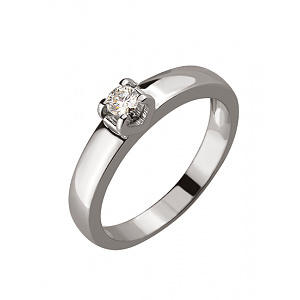 Золотое кольцо с бриллиантом (01-18928156) фотография