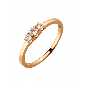 Золота каблучка з цирконієм куб. (01-19029856) фотографія