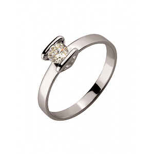 Золота каблучка з діамантом (01-19100256) фотографія
