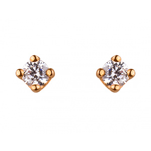 Золоті сережки з цирконієм куб. (01-19319656) фотографія