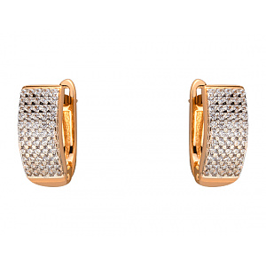 Золоті сережки з цирконієм куб. (01-200063856) фотографія