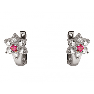 Золоті сережки з цирконієм куб. (01-200152556) фотографія