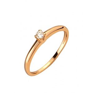 Золотое кольцо с бриллиантом (01-200230556) фотография