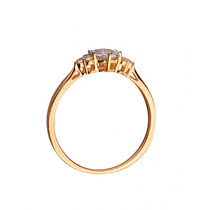 Золотое кольцо с цирконием куб. (01-200264756) фотография