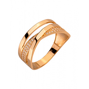 Золота каблучка з цирконієм куб. (01-200283056) фотографія