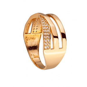 Золота каблучка з цирконієм куб. (01-200283056) фотографія