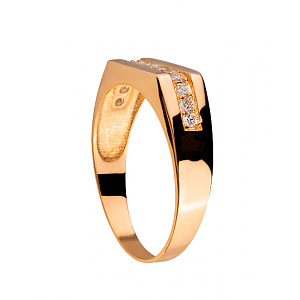 Золотое кольцо с цирконием куб. (01-200343556) фотография