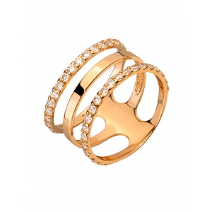 Золотое кольцо с цирконием куб. (01-200355556) фотография