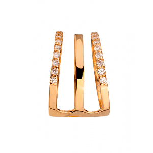 Золотое кольцо с цирконием куб. (01-200355556) фотография