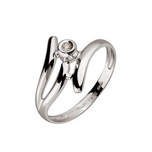 Золота каблучка з діамантом (01-200452956) фотографія