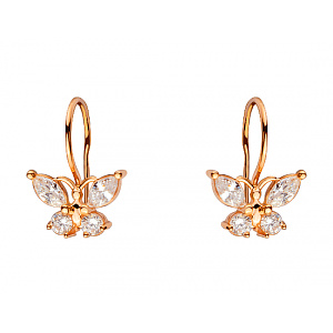 Золотые серьги с цирконием куб. (01-200487556) фотография