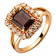 Золотое кольцо с гранатом  и  цирконием куб. 01-200510756 фотография 1