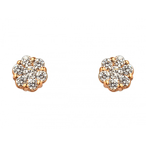 Золотые серьги с цирконием куб. (01-200526556) фотография