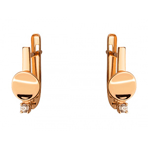 Золоті сережки з цирконієм куб. (01-200569556) фотографія