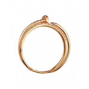 Золота каблучка з фіанітом (цирконієм куб.) (01-200608556) фотографія