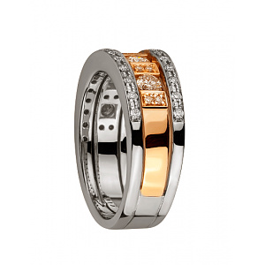 Золота каблучка з діамантами (01-200616856) фотографія