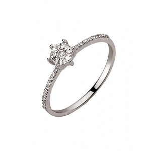 Золота каблучка з діамантами (01-200742456) фотографія