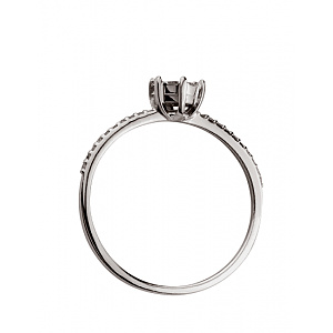 Золота каблучка з діамантами (01-200742456) фотографія