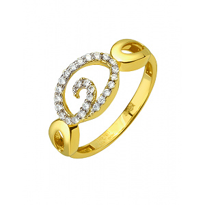 Золота каблучка з фіанітом (цирконієм куб.) (01-200769656) фотографія