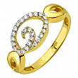 Золота каблучка з фіанітом (цирконієм куб.) 01-200769656 фотографія 1