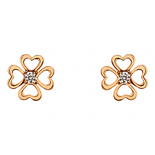 Золотые серьги с фианитом (цирконием куб.) (01-200781056)