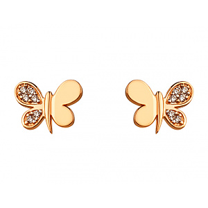 Золотые серьги с фианитом (цирконием куб.) (01-200807556) фотография