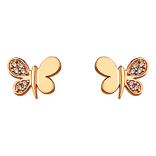 Золотые серьги с фианитом (цирконием куб.) (01-200807556)